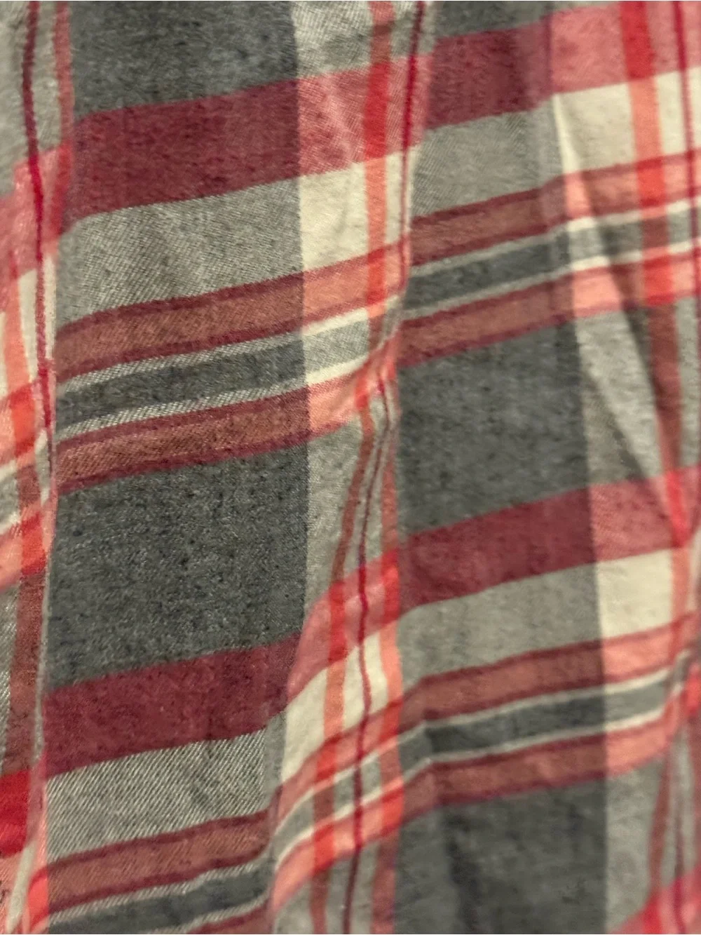 J. Crew Perdect Fit. Size L. pink and gray , Gray/Cream Plaid Button-Down
